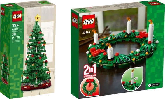 Zestawy Lego - choinka i wieniec bożonarodzeniowy